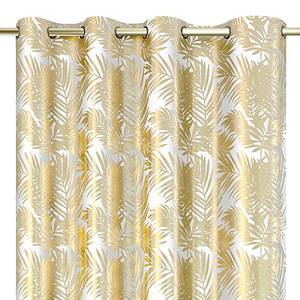 Tenda con anelli Velvet Leaves Poliestere - Bianco/Oro