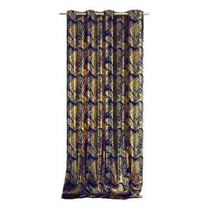 Ösenvorhang Velvet Leaves Polyester - Blau / Gold