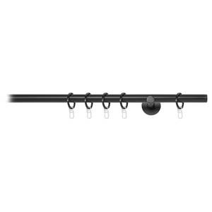Gordijnroede op maat Match I (1 rails) aluminium - Zwart - Breedte: 130 cm