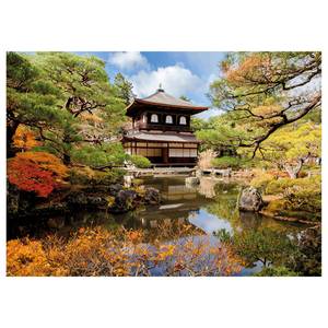 Afbeelding Japanese Temple polyester PVC/sparrenhout - groen/bruin