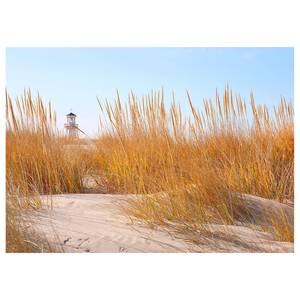 Canvas con spiaggia e faro Lighthouse Poliestere PVC / Legno di abete rosso - Beige / Giallo