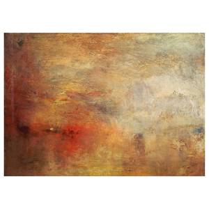 Canvas Sunset Above Sea Poliestere PVC / Legno di abete rosso - Marrone  / Beige
