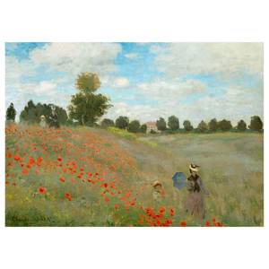 Impression sur toile Poppy Field Polyester PVC / Épicéa - Rouge / Vert