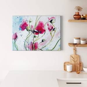 Canvas Watercolour Poliestere PVC / Legno di abete rosso - Bianco / Rosa
