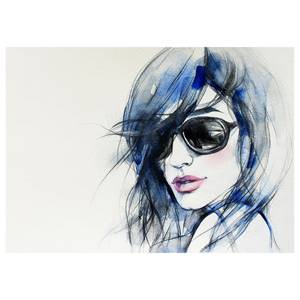 Leinwandbild Sunglasses Polyester PVC / Fichtenholz - Blau