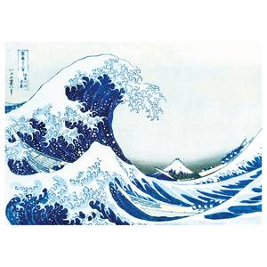 Canvas The Great Wave Poliestere PVC / Legno di abete rosso - Blu  / Bianco