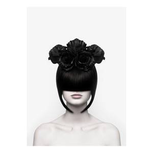 Afbeelding Black Widow polyester PVC/sparrenhout - wit/zwart