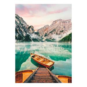 Afbeelding Bergmeer Lago di Braies polyester PVC/sparrenhout - groen