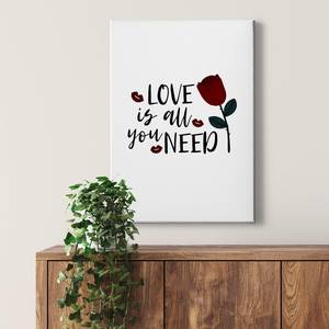 Impression sur toile All you need Polyester PVC / Épicéa - Blanc / Noir