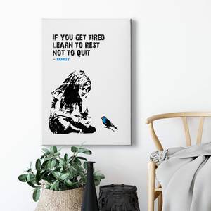 Impression sur toile If You Get Tired Polyester PVC / Épicéa - Bleu  / Noir