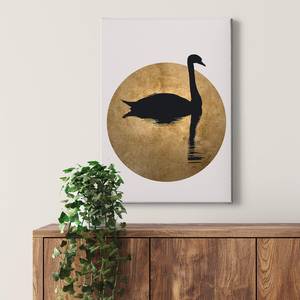 Impression sur toile Swan Lake Gold Polyester PVC / Épicéa - Noir / Doré