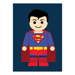 Leinwandbild Superheld Superman Polyester PVC / Fichtenholz - Blau / Rot