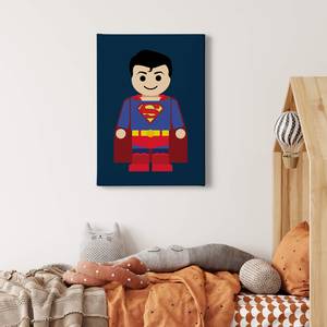Leinwandbild Superheld Superman Polyester PVC / Fichtenholz - Blau / Rot