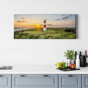Impression sur toile Lighthouse Sylt Polyester PVC / Épicéa - Vert / Rouge