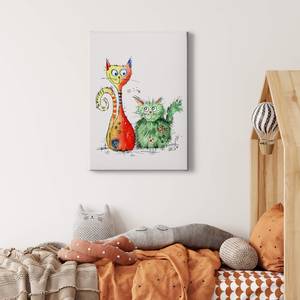 Impression sur toile Best Friends Polyester PVC / Épicéa - Vert / Orange
