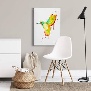 Impression sur toile Hummingbird Polyester PVC / Épicéa - Multicolore / Blanc