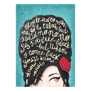 Impression sur toile Amy Winehouse Polyester PVC / Épicéa - Vert / Noir