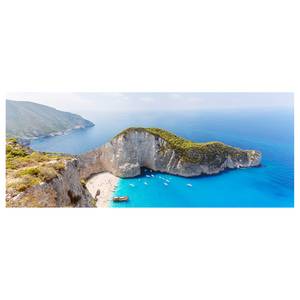 Canvas con spiaggia e mare Zakynthos Poliestere PVC / Legno di abete rosso - Blu  / Grigio