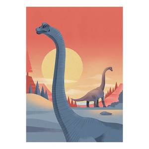 Impression sur toile Brachiosaurus Polyester PVC / Épicéa - Rouge / Orange