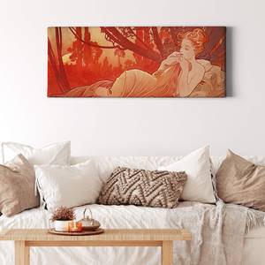 Impression sur toile Dusk Polyester PVC / Épicéa - Rose / Orange