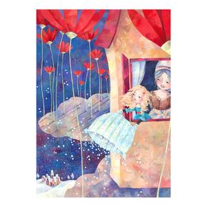Leinwandbild Mother Hulda Polyester PVC / Fichtenholz - Blau / Rot
