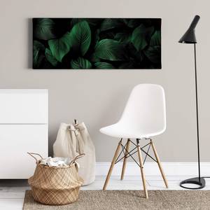 Impression sur toile Leaves Background Polyester PVC / Épicéa - Vert / Noir