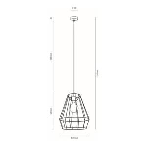 Suspension Endorfina III Acier / Chêne massif - 1 ampoule