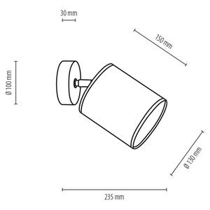 Applique Aprillia II Coton / Acier - 1 ampoule