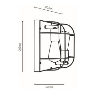 Plafondlamp Netuno I staal/massief eikenhout - 2 lichtbronnen