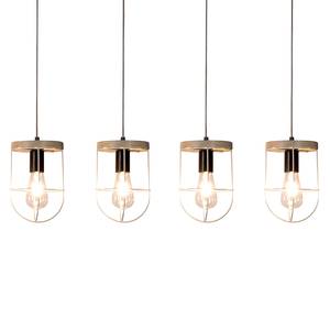 Suspension Netuno VIII Acier / Pin massif - 4 ampoules