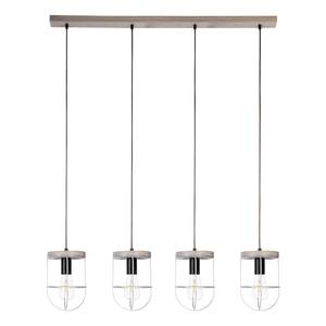 Suspension Netuno VIII Acier / Pin massif - 4 ampoules