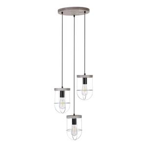 Suspension Netuno VII Acier / Pin massif - 3 ampoules