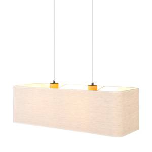 Hanglamp Boho VI linnen/massief eikenhout - 2 lichtbronnen