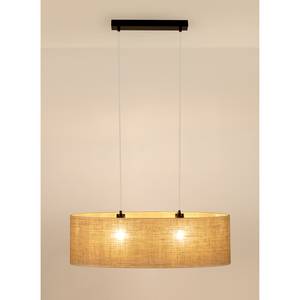 Hanglamp Jute II linnen/staal - 2 lichtbronnen