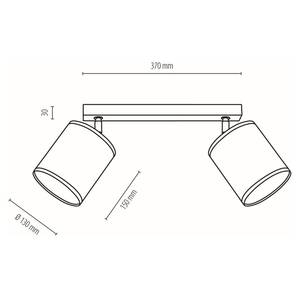 Plafondlamp Jute IV linnen/staal - Aantal lichtbronnen: 2
