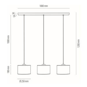 Hanglamp Jute III linnen/staal - 3 lichtbronnen