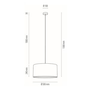 Hanglamp Dove VII katoen/staal - 1 lichtbron