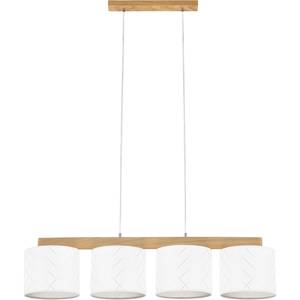 Hanglamp Punto VII papier/massief eikenhout - 4 lichtbronnen