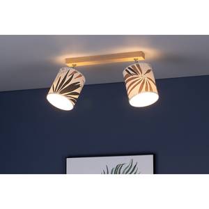 Plafondlamp Hoja I papier/massief eikenhout - 2 lichtbronnen - Aantal lichtbronnen: 2