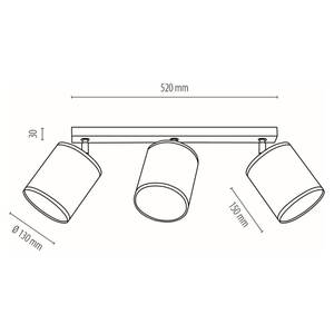 Plafondlamp Espacio I papier/staal - 3 lichtbronnen - Aantal lichtbronnen: 3