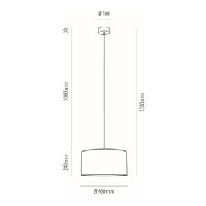 Suspension Espacio I Papier / Acier - 1 ampoule