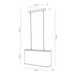 Hanglamp Boho V linnen/massief eikenhout - 2 lichtbronnen