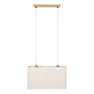 Hanglamp Boho V linnen/massief eikenhout - 2 lichtbronnen