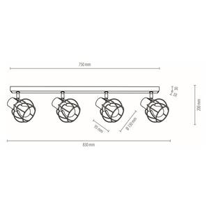 Plafonnier Phiphi XI Acier - 4 ampoules