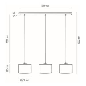 Suspension Dove XIV Coton / Acier - 3 ampoules