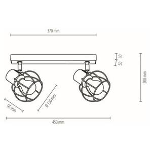 Plafonnier Phiphi IX Acier - 2 ampoules