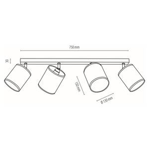 Plafonnier Nevoa II Tissu mélangé / Acier - Nb d'ampoules : 4