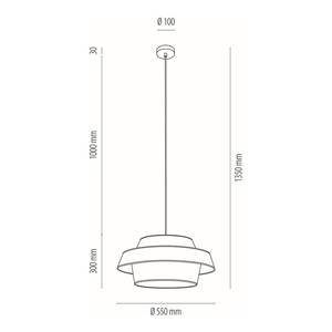 Hanglamp Nevoa VII textielmix/staal - 1 lichtbron