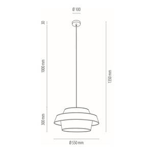 Suspension Preto II Tissu mélangé / Acier - 1 ampoule