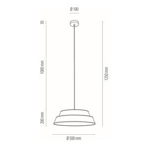 Hanglamp Preto I textielmix/staal - 1 lichtbron
